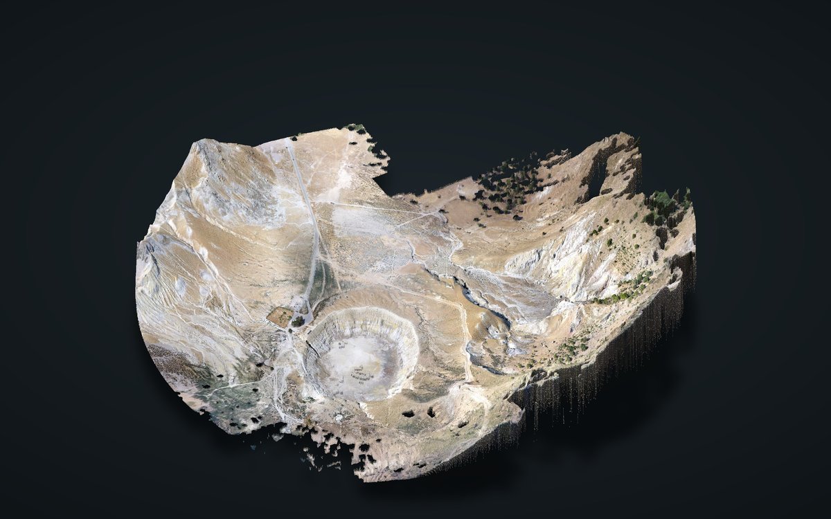3D view of the Nisyros caldera with the drone orthomosaic draped over the elevation model